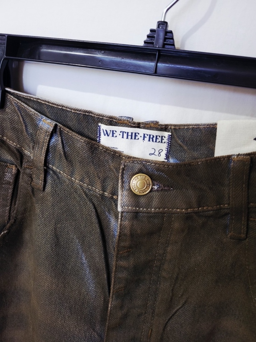 Unworn - Free People Coated Barrel Leg Denim Jeans - Picture 13 of 15